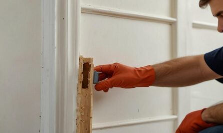 How to repair a door frame with wood filler