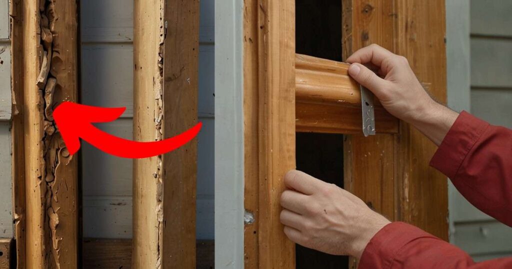 how to fix rotten wood in door frame
