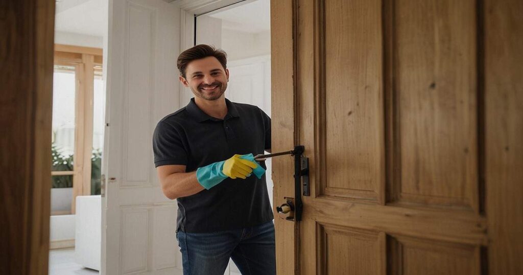 how to clean wooden front door