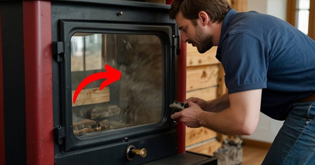 cleaning wood burner glass