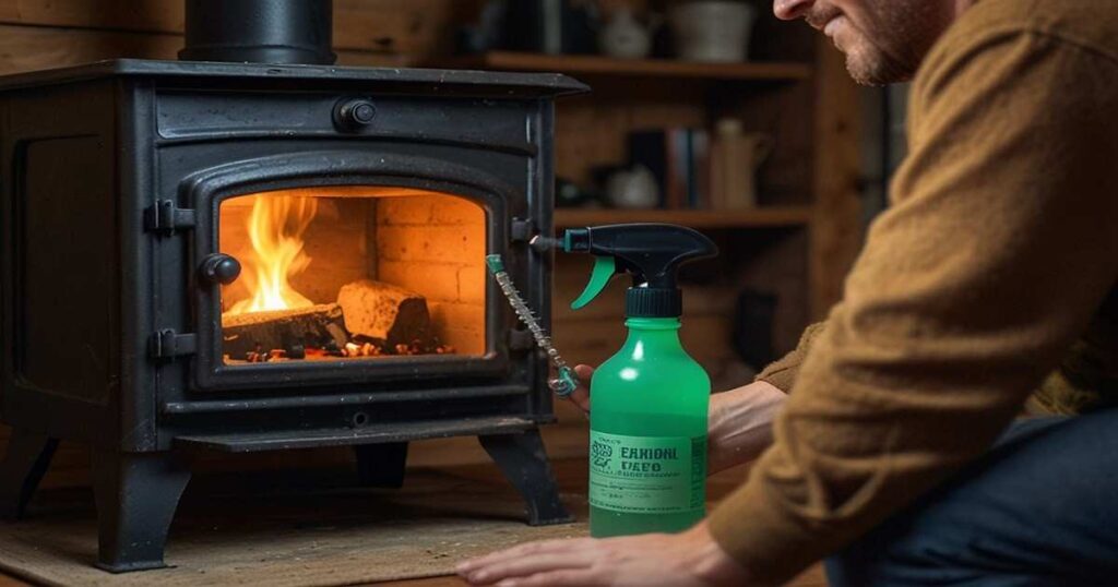 how to clean wood burner door  glass